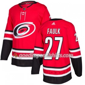 Carolina Hurricanes Justin Faulk 27 Adidas 2017-2018 Rood Authentic Shirt - Mannen